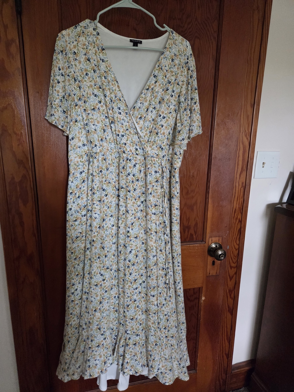 torrid Yellow & Blue Floral Wrap Maxi Dress